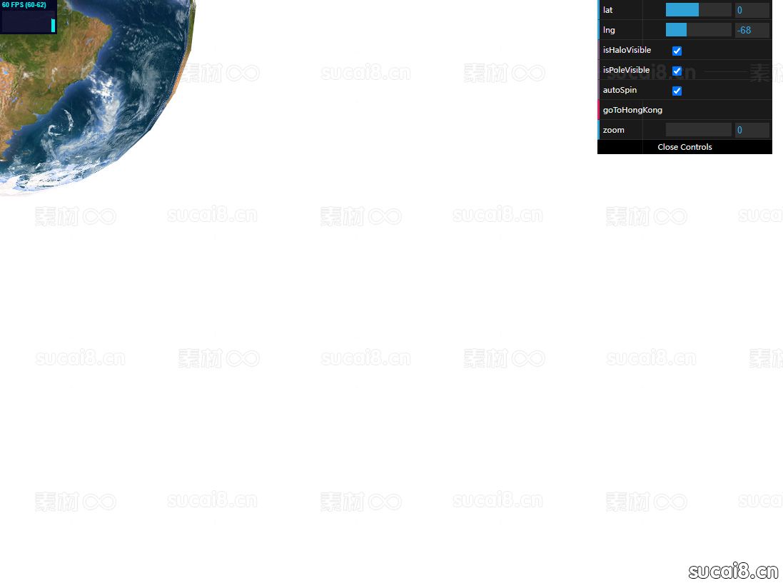 3D地球自转旋转的网页动画特效